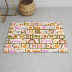 1970s Retro Pop Culture Icons Rug