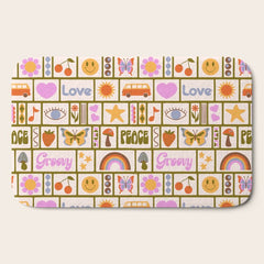 1970s Retro Pop Culture Icons Bath Mat