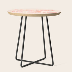"All hat no cattle" in pink and orange retro western letters Side Table
