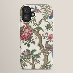 18th Century Chinoiserie Magpie Ivory Peony Garden iPhone Case
