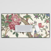 18th Century Chinoiserie Magpie Ivory Peony Garden Desk Mat