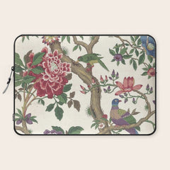 18th Century Chinoiserie Magpie Ivory Peony Garden Laptop Sleeve