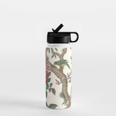 18th Century Chinoiserie Magpie Ivory Peony Garden Water Bottle