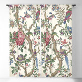 18th Century Chinoiserie Magpie Ivory Peony Garden Window Curtain