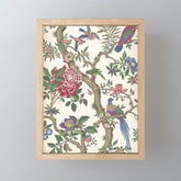 18th Century Chinoiserie Magpie Ivory Peony Garden Mini Art Print