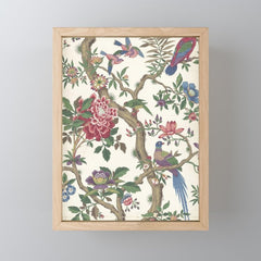 18th Century Chinoiserie Magpie Ivory Peony Garden Mini Art Print