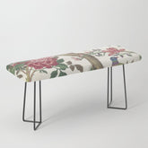 18th Century Chinoiserie Magpie Ivory Peony Garden Bench