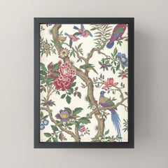 18th Century Chinoiserie Magpie Ivory Peony Garden Mini Art Print