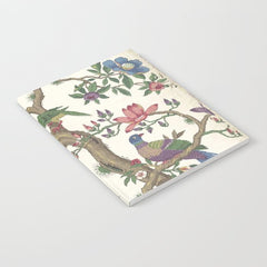 18th Century Chinoiserie Magpie Ivory Peony Garden Notebook