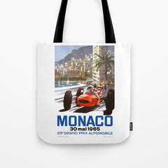1965 Monaco Grand Prix Racing Poster Tote Bag