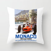 1965 Monaco Grand Prix Racing Poster Throw Pillow