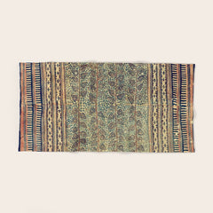 18th Century Indian Tree Textile Digital Art Painting Bath Towel
