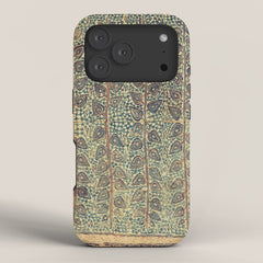 18th Century Indian Tree Textile Digital Art Painting iPhone Case
