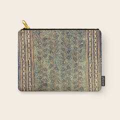 18th Century Indian Tree Textile Digital Art Painting Carry All Pouch