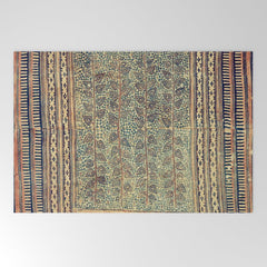 18th Century Indian Tree Textile Digital Art Painting Welcome Mat