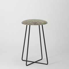 18th Century Indian Tree Textile Digital Art Painting Stool