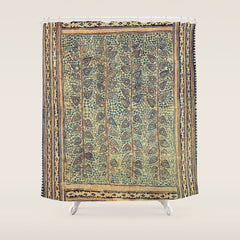 18th Century Indian Tree Textile Digital Art Painting Shower Curtain