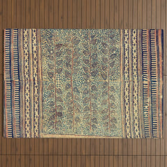 18th Century Indian Tree Textile Digital Art Painting Outdoor Rug