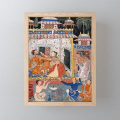 -India, Mughal, Reign of Akbar, 16th century - Page from Tales of a Parrot (Tuti-nama)- Eighth night- The deceitful wife a - 1962 Mini Art Print