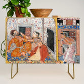 -India, Mughal, Reign of Akbar, 16th century - Page from Tales of a Parrot (Tuti-nama)- Eighth night- The deceitful wife a - 1962 Credenza