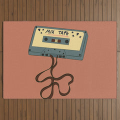 80s Vintage Cassette Mixed Tape Outdoor Rug