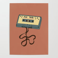 80s Vintage Cassette Mixed Tape Poster