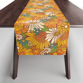 70s Retro Floral Table Runner