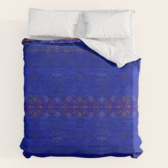 -A5- Royal Calm Blue Bohemian Moroccan Artwork. Duvet Cover