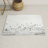 "Seagulls" | Coastal black and white photo | Film photography | Beach Rug