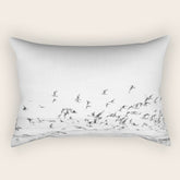 "Seagulls" | Coastal black and white photo | Film photography | Beach Rectangular Pillow