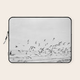 "Seagulls" | Coastal black and white photo | Film photography | Beach Laptop Sleeve