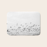 "Seagulls" | Coastal black and white photo | Film photography | Beach Bath Mat