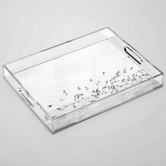 "Seagulls" | Coastal black and white photo | Film photography | Beach Acrylic Tray
