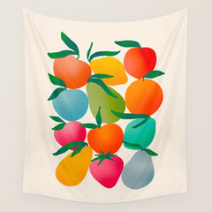 2025 BRIGHT FRUIT MARKET CALENDAR Wall Tapestry