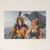 "Ski Bunnies" Cool Retro Winter Pinup Girl Art Welcome Mat