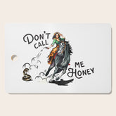"Don't Call Me Honey" Cowgirl On Horseback Shooting a Rattlesnake Cutting Board