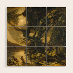 "Siegfried and the Rhine Maidens" by Albert Pinkham Ryder (1888/1891) Wood Wall Art