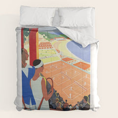 1930 MONTE CARLO Tennis Monaco Travel Poster Comforter