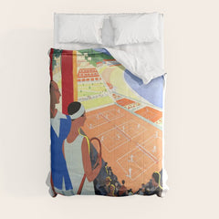 1930 MONTE CARLO Tennis Monaco Travel Poster Comforter