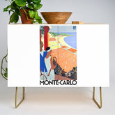 1930 MONTE CARLO Tennis Monaco Travel Poster Credenza