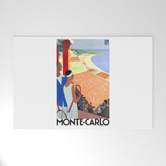1930 MONTE CARLO Tennis Monaco Travel Poster Welcome Mat