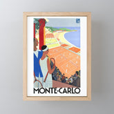 1930 MONTE CARLO Tennis Monaco Travel Poster Mini Art Print