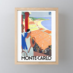 1930 MONTE CARLO Tennis Monaco Travel Poster Mini Art Print