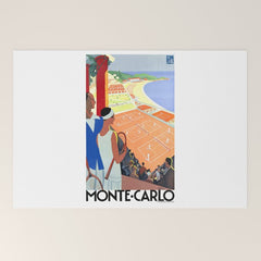 1930 MONTE CARLO Tennis Monaco Travel Poster Welcome Mat
