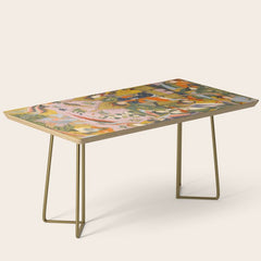 (Book of omens) Angels bow before Adam and Eve in Paradise Islamic Antique Art Coffee Table