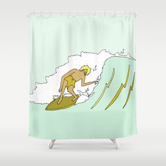 70s outer banks surf // retro surf by surfy birdy Shower Curtain