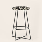 90s flowers checkers cream and black Stool