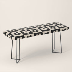 90s flowers checkers cream and black Bench