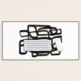 Writing On The Wall' Mid Century Modern Fun Abstract Shapes Desk Mat