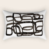 Writing On The Wall' Mid Century Modern Fun Abstract Shapes Rectangular Pillow